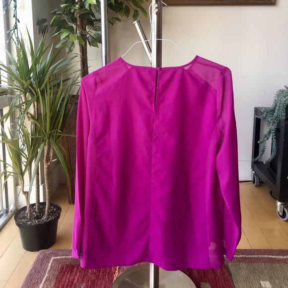 Long Sleeve Fuschia Blouse - Picture 3 of 5